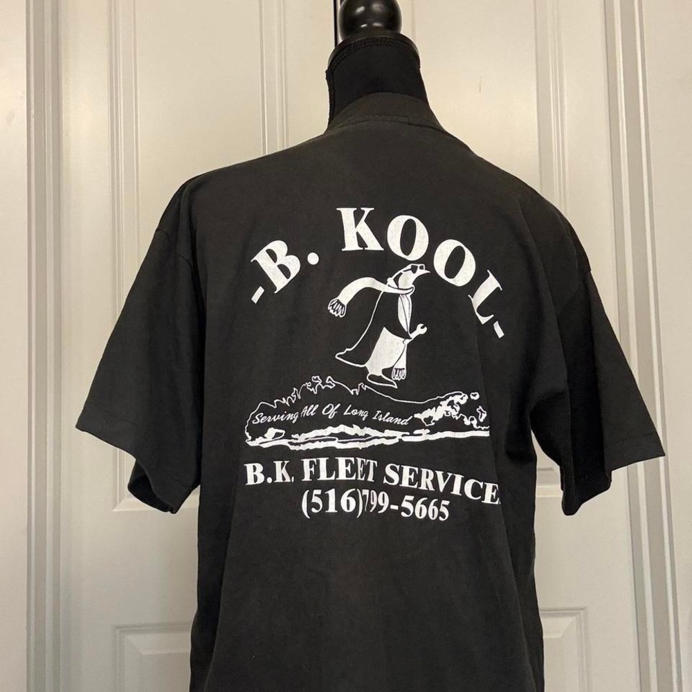 Vintage B.K. Kool Penguin Graphic T-Shirt Long Island Local Business Tee L - Picture 1 of 3